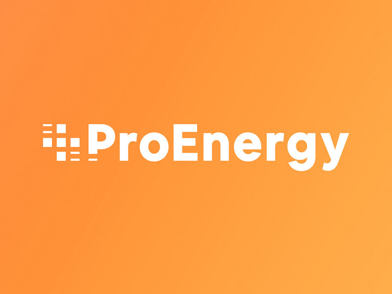 White ProEnergy logo on an orange background